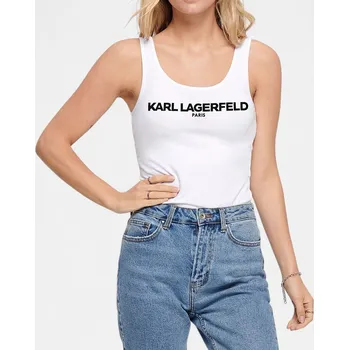 Dámské tričko Dámské bílé tílko Karl Lagerfeld - Velikost L, Barva Bílá 56276