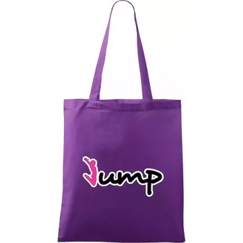Jump - nápis a panáček - Taška bavlněná - 42 x 38 cm ( Fialová )