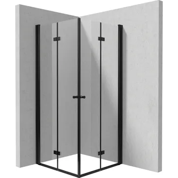 Deante Kerria Plus sprchový kout 90x90 cm čtvercový černá matný/průhledné sklo KKNNX09X09