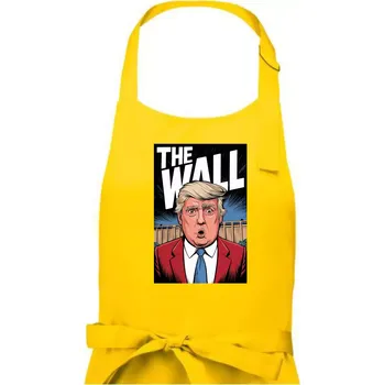 Kuchyňská zástěra The wall Trump - Pánská zástěra na vaření - Univerzální velikost ( Žlutá )