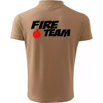 Pánská košile Fire Team plamen - Polokošile pánská Pique Polo 203 - 4XL ( Písková )
