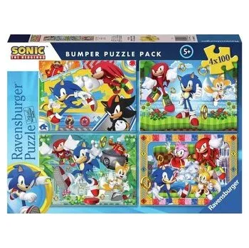 Puzzle RAVENSBURGER Puzzle Ježek Sonic 4x100 dílků