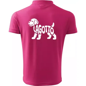 Pánská košile Lagotto nápis v těle - Polokošile pánská Pique Polo 203 - XL ( Purpurová )