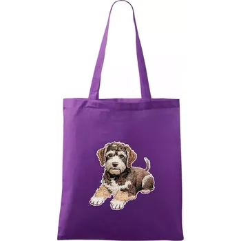 Lagotto romagnolo vyšívaný velký - Taška bavlněná - 42 x 38 cm ( Fialová )