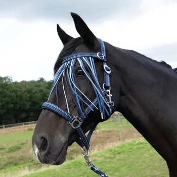 Koňská maska proti hmyzu BUSSE Třásně proti hmyzu Tampere BUSSE, navy/denim/grey PONY