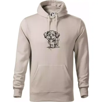 Pánská mikina Lagotto romagnolo karikatura vypláznutý jazyk - Mikina pánská Cape s kapucí - 2XL ( Ledově šedá )