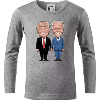 Trump a Biden - velký kamarádi - Triko dětské Long Sleeve - 158 cm/12 let ( Tmavě šedý melír )