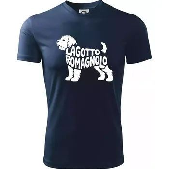 Lagotto romagnolo nápis v těle - Dětské triko sportovní (dresovina) - 134 cm/8 let ( Námořní modrá (velmi tmavá - téměř černá) )