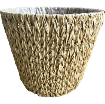 Stojan na květiny Koš na rostliny polyratanový Lafiora Wicker Ø 35 x 30 cm přírodní