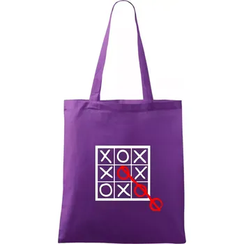 Piškvorky - Taška bavlněná - 42 x 38 cm ( Fialová )