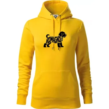 Dámská mikina Romagnolo nápis v těle - Mikina dámská Cape s kapucí - S ( Žlutá )