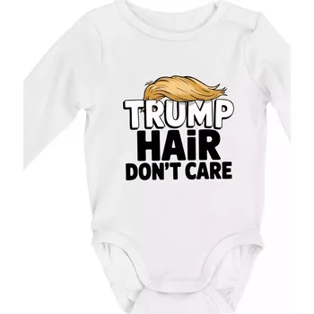 Kojenecký body Trump hair dont care - Body kojenecké s dlouhým rukávem - Dlouhý r. do 3 měs ( Bílá )