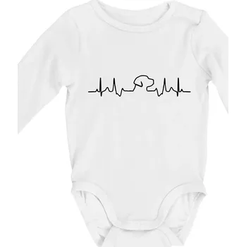 Labrador EKG - Body kojenecké s dlouhým rukávem - Dlouhý r. do 3 měs ( Bílá )