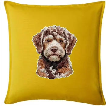 Polštář Lagotto romagnolo vyšívaná hlava - Polštář 50x50 - 50x50 - Pouze potah ( Žlutá )