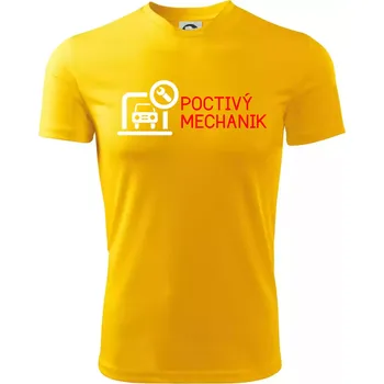 Poctivý mechanik - Dětské triko sportovní (dresovina) - 134 cm/8 let ( Žlutá )