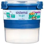 Sistema Obědový box s vodotěsnou miskou a vidličkou To Go LunchStack Round 965 ml, modrá