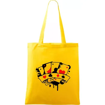 Poker splash 4 karty - Taška bavlněná - 42 x 38 cm ( Žlutá )