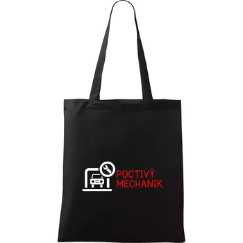 Nákupní taška Poctivý mechanik - Taška bavlněná - 42 x 38 cm ( Černá )