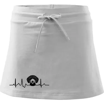 Dámská sukně Lagotto romagnolo hlava EKG - Sportovní sukně - two in one - L ( Bílá )