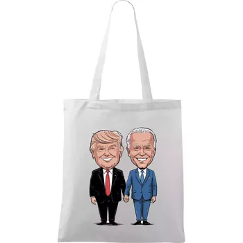 Nákupní taška Trump a Biden - velký kamarádi - Taška bavlněná - 42 x 38 cm ( Bílá )