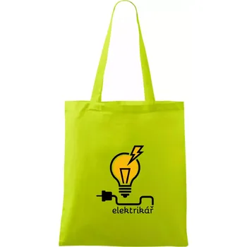 Žárovka - elektrikář - Taška bavlněná - 42 x 38 cm ( Limetková )