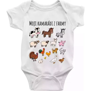 Kojenecké oblečení Moji kamarádi z farmy - Body kojenecké s krátkým rukávem - Krátký r. do 3 měs ( Bílá )