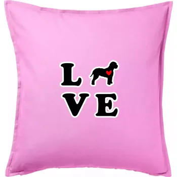 Polštář Lagotto romagnolo LOVE - Polštář 50x50 - 50x50 - Pouze potah ( Růžová )