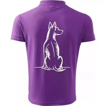 Pánská košile Pes kreslený zezadu - Polokošile pánská Pique Polo 203 - 5XL ( Fialová )