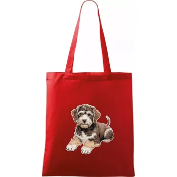 Lagotto romagnolo vyšívaný velký - Taška bavlněná - 42 x 38 cm ( Červená )