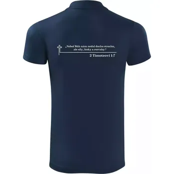 Pánská košile Citáty z bible - 2 Timoteovi 1:7 - Polokošile Victory sportovní (dresovina) - 2XL ( Námořní modrá (velmi tmavá - téměř černá) )