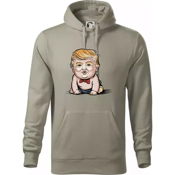 Pánská mikina Baby trump - Mikina pánská Cape s kapucí - S ( Light khaki )