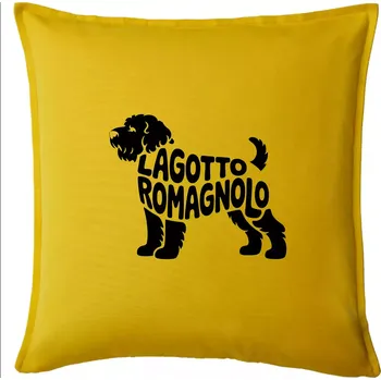 Polštář Lagotto romagnolo nápis v těle - Polštář 50x50 - 50x50 - Pouze potah ( Žlutá )