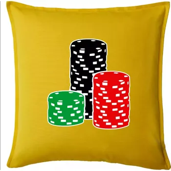 Polštář Poker žetony - Polštář 50x50 - 50x50 - Pouze potah ( Žlutá )