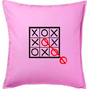 Polštář Piškvorky - Polštář 50x50 - 50x50 - Pouze potah ( Růžová )