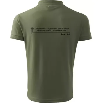 Pánská košile Citáty z bible - Jan 14:6 - Polokošile pánská Pique Polo 203 - 3XL ( Khaki )
