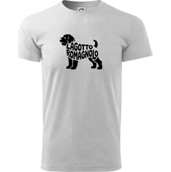 Lagotto romagnolo nápis v těle - Triko extra velké (5-8XL) - 7XL ( Světlešedý Melír )