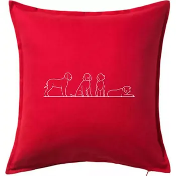 Polštář Lagotto romagnolo postavy linka - Polštář 50x50 - 50x50 - Včetně výplně ( Červená )