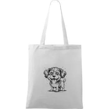 Lagotto romagnolo karikatura vypláznutý jazyk - Taška bavlněná - 42 x 38 cm ( Bílá )