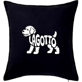 Polštář Lagotto nápis v těle - Polštář 50x50 - 50x50 - Pouze potah ( Černá )