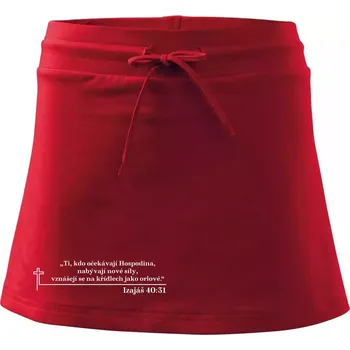 Dámská sukně Citáty z bible - Izajáš 40:31 - Sportovní sukně - two in one - XS ( Červená )