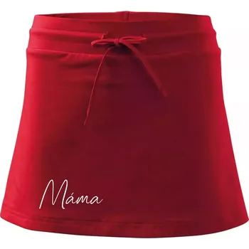 Dámská sukně Nápis psací na prsou - máma - Sportovní sukně - two in one - S ( Červená )