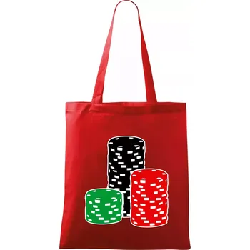 Poker žetony - Taška bavlněná - 42 x 38 cm ( Červená )