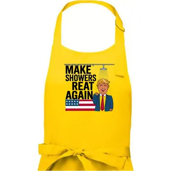 Kuchyňská zástěra Trump make showers great again - Pánská zástěra na vaření - Univerzální velikost ( Žlutá )