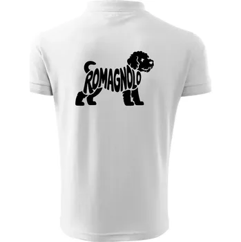 Pánská košile Romagnolo nápis v těle - Polokošile pánská Pique Polo 203 - 4XL ( Bílá )