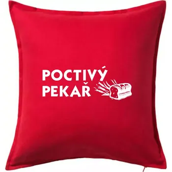 Polštář Poctivý Pekař - Polštář 50x50 - 50x50 - Pouze potah ( Červená )