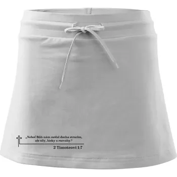 Dámská sukně Citáty z bible - 2 Timoteovi 1:7 - Sportovní sukně - two in one - S ( Bílá )