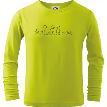 Dětská móda Lagotto romagnolo postavy linka - Triko dětské Long Sleeve - 104-110cm / 3-4 roky ( Limetková )