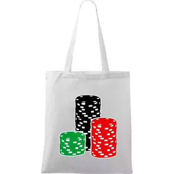 Poker žetony - Taška bavlněná - 42 x 38 cm ( Bílá )