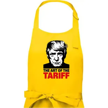 Kuchyňská zástěra Trump The art of the tariff - Pánská zástěra na vaření - Univerzální velikost ( Žlutá )