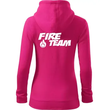 Dámská mikina Fire Team plamen - Dámská mikina trendy zipper s kapucí - L ( Purpurová )
